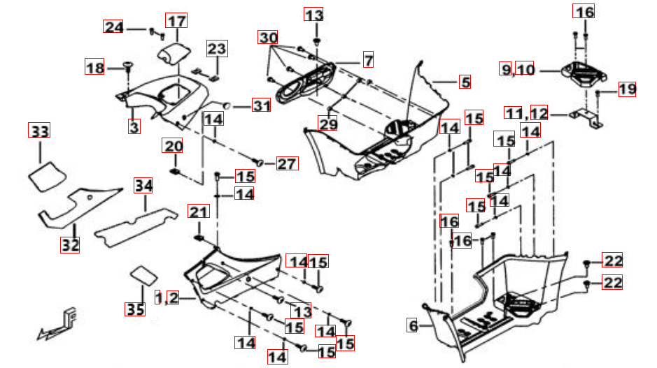 Fußstütze-Tankabdeckung silber edition