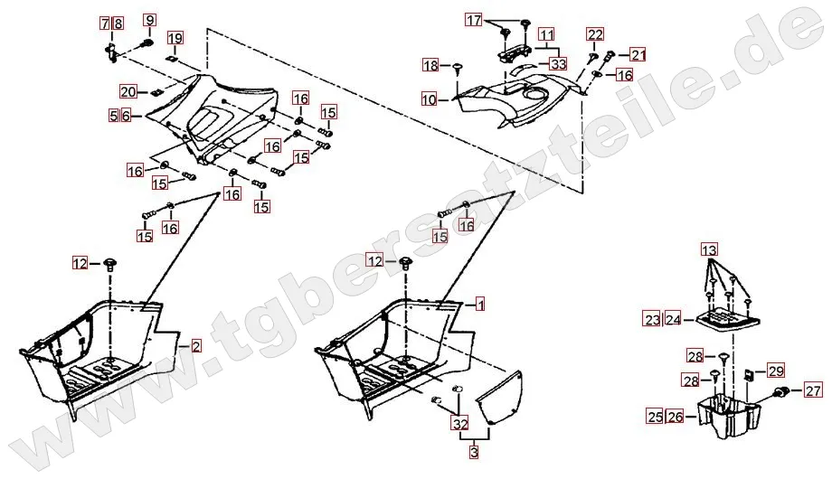Fussstützen und Tankabdeckung Fussstützen und Tankabdeckung