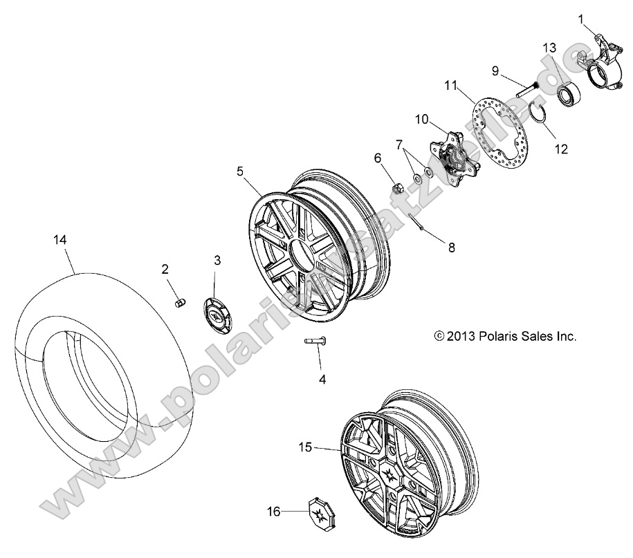 Wheels, Front and Hub (49ATVWHEELFRT14SPTRG) Wheels, Front and Hub (49ATVWHEELFRT14SPTRG)