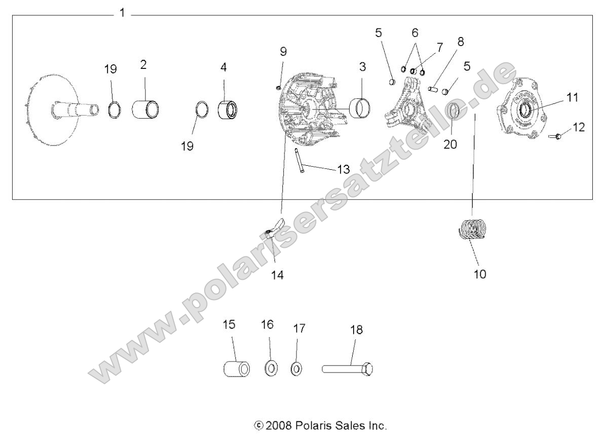 Drive Train, Primary Clutch (49ATVCLUTCH10SPXP550) Drive Train, Primary Clutch (49ATVCLUTCH10SPXP550)