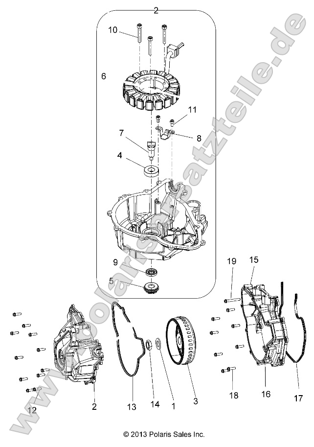 Engine, Stator Cover and Flywheel Engine, Stator Cover and Flywheel