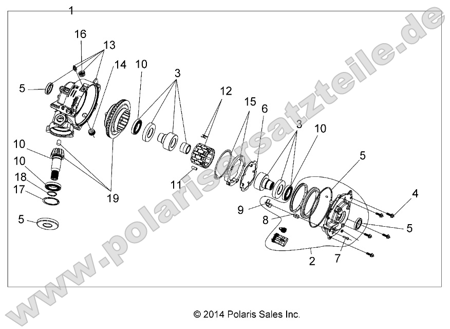 Drive Train, Front Gearcase Drive Train, Front Gearcase