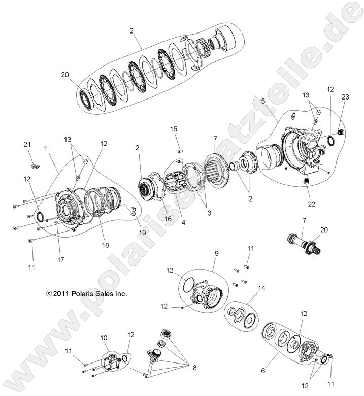 DRIVE TRAIN, FRONT GEARCASE INTERNALS
