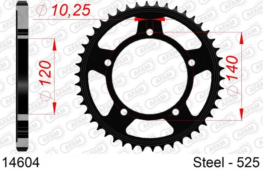 AFAM Kettensatz Stahl 525 XSR2-G 17x41 - Suzuki DL 1000 /XT 2014-19