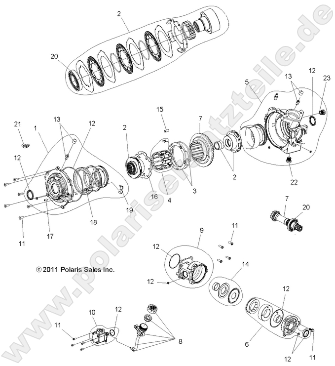 DRIVE TRAIN, FRONT GEARCASE INTERNALS