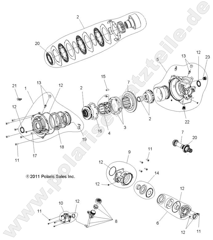 DRIVE TRAIN, FRONT GEARCASE INTERNALS DRIVE TRAIN, FRONT GEARCASE INTERNALS