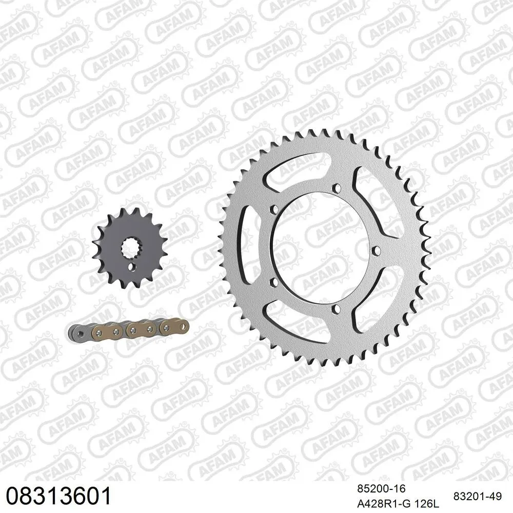 AFAM Kettensatz Stahl 428 R1-G 16x49 - Mz (muz) RT 125 2003-04 - 08313601