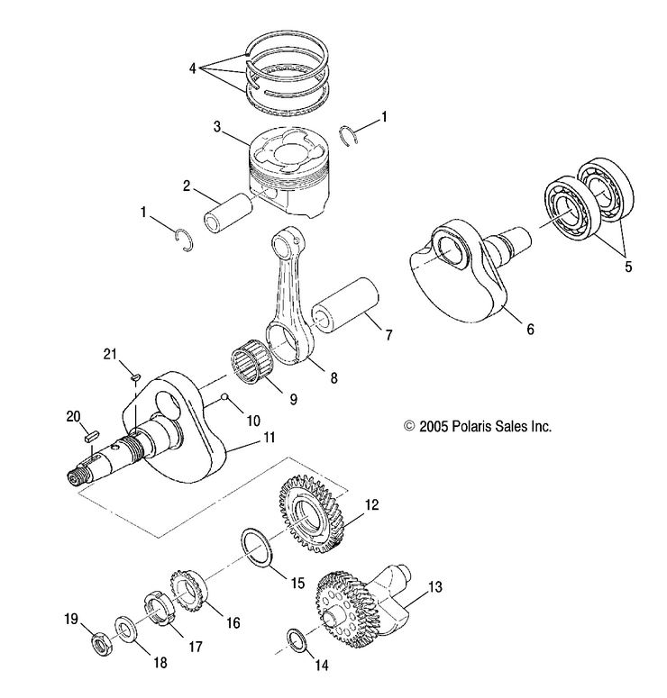 ENGINE, CRANKSHAFT AND PISTON