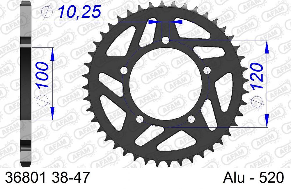 AFAM_Racing_Kettenrad_Aluminium_hinten___520___36801 AFAM Racing Kettenrad Aluminium hinten - 520 - 36801