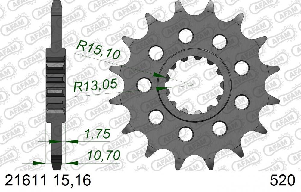 AFAM_Racing_Ritzel___Kettenrad_vorne___520___21611 AFAM Racing Ritzel / Kettenrad vorne - 520 - 21611
