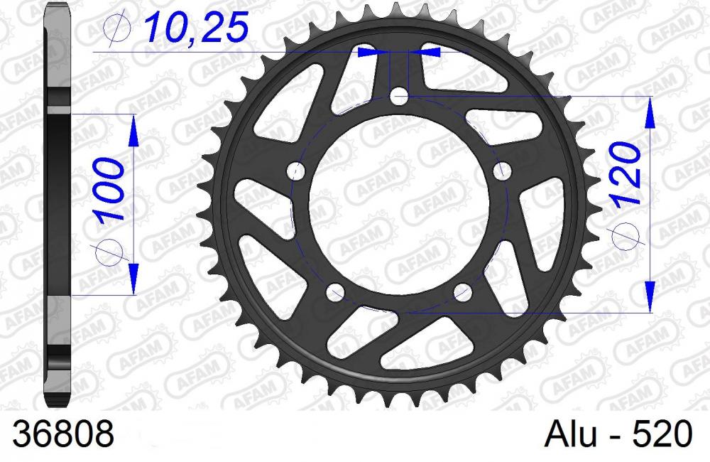 AFAM_Racing_Kettenrad_Aluminium_hinten___520___36808 AFAM Racing Kettenrad Aluminium hinten - 520 - 36808