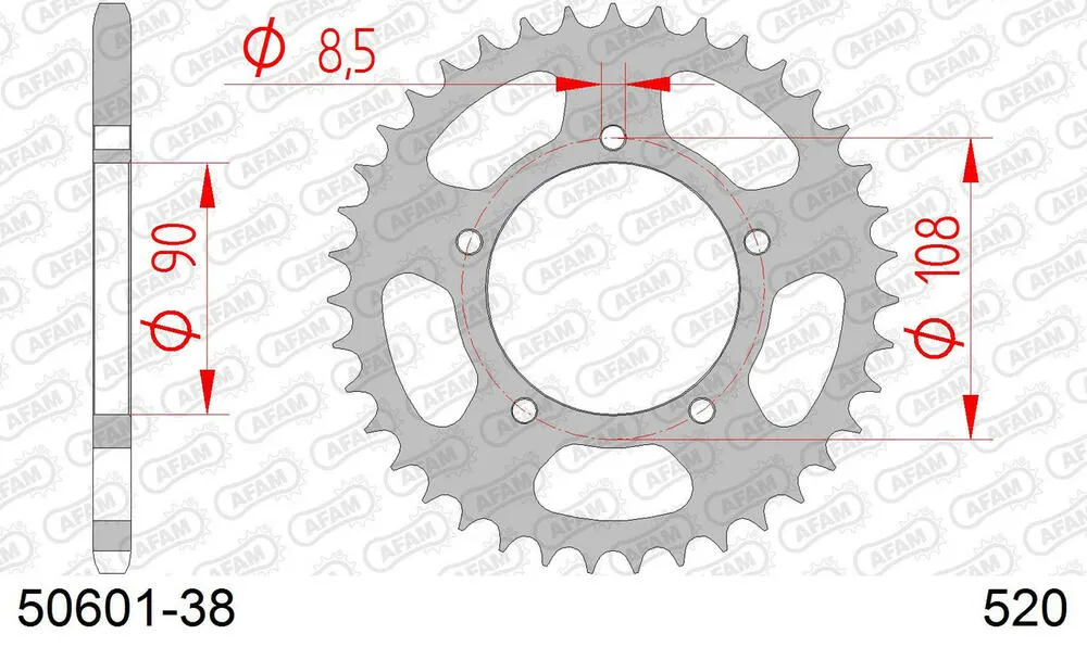 AFAM Kettensatz Stahl 520 XMR3 15x38 - Ducati 750 Paso 1987-88 - 05077243