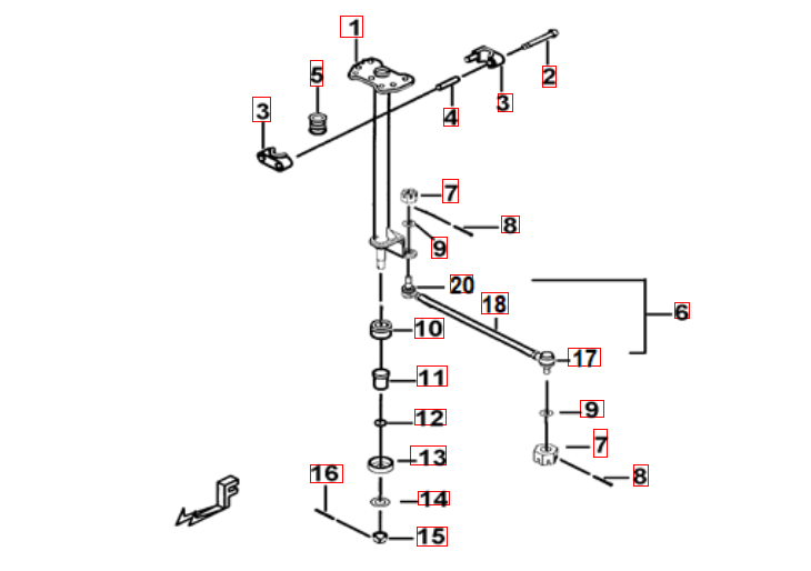 Lenksäule - Spurstange