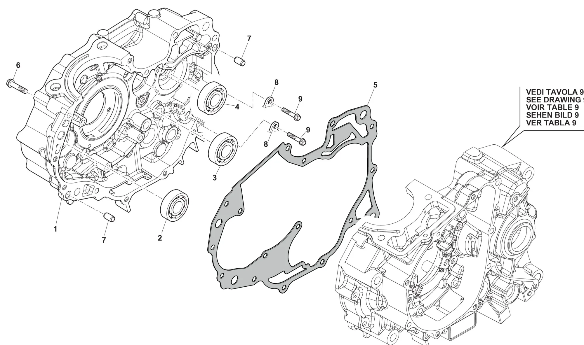 Motorgehäuse rechts Motorgehäuse rechts