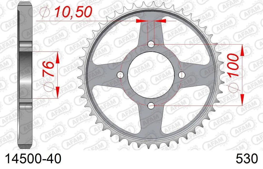 AFAM Kettensatz Stahl 530 XMR3 16x40 - Suzuki RG 500 Gamma 1986-89 - 01459302
