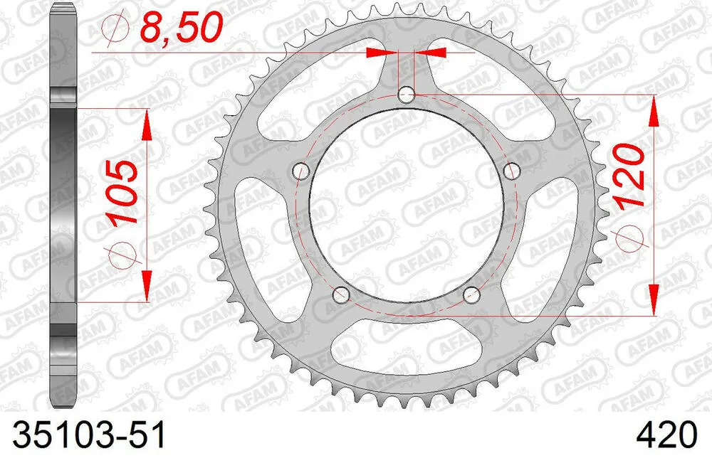 35103-51 AFAM Kettensatz Stahl 420 R1-G 11x51 - Aprilia MX 50 2002-06 - KIT108091