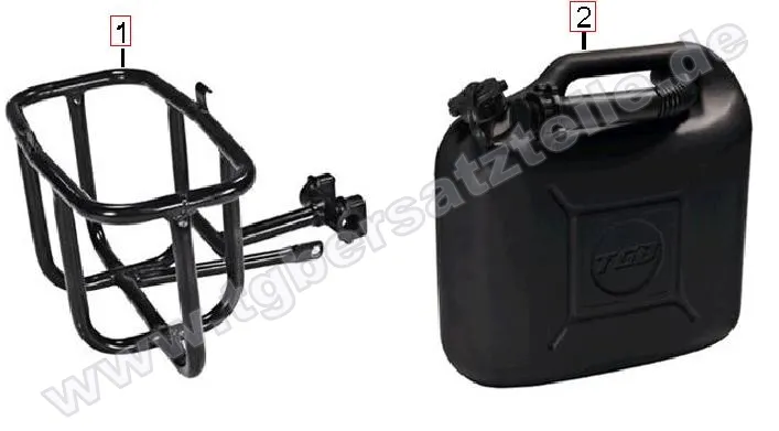 Benzinkanister u. Halter