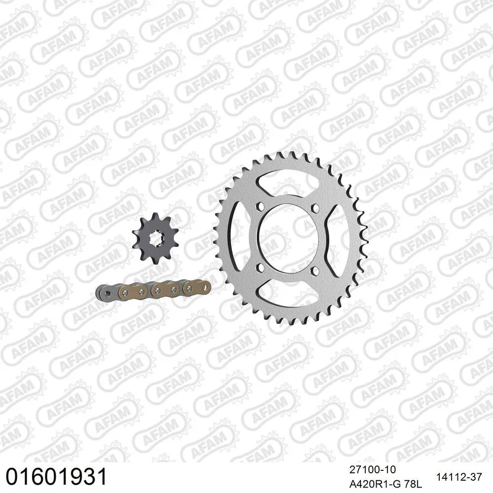AFAM Kettensatz Stahl 420 R1-G 10x37 - Kawasaki KFX 50 2003-05 - 01601931