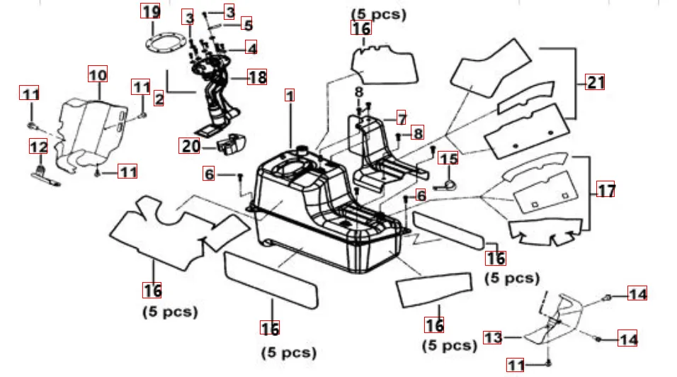 Hitzeschutz f. Kraftstofftanktank Hitzeschutz f. Kraftstofftanktank