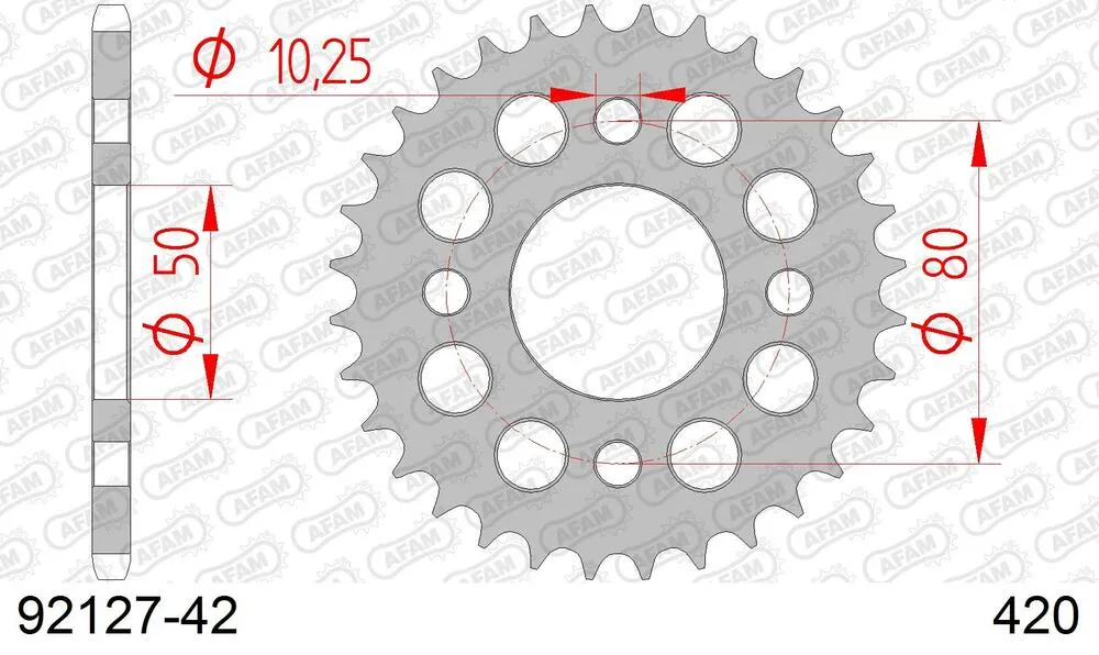 92127-42 AFAM Kettensatz Stahl 420 R1-G 13x42 - Skyteam 50 Skymax 2010-15 - 09201100