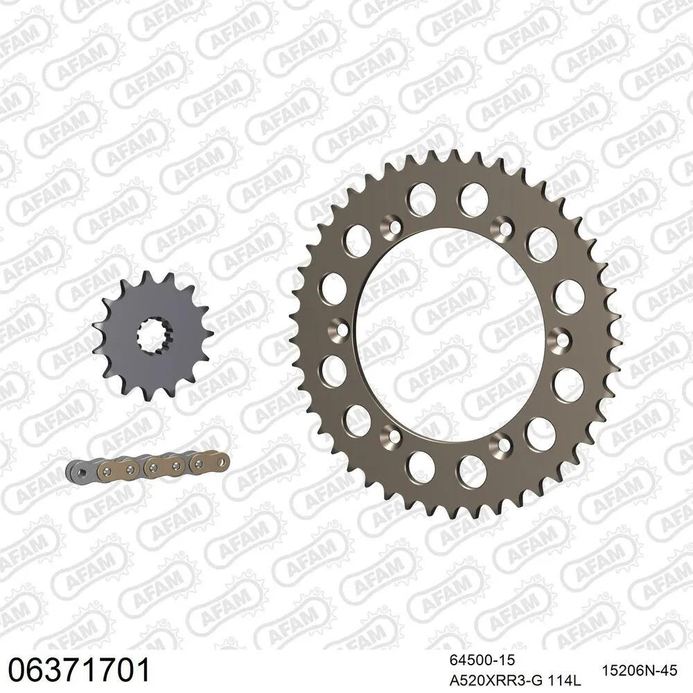 06371701 AFAM Kettensatz Aluminium 520 XRR3-G 15x45 - Husqvarna TE 610 E 1999-04 - 06371701