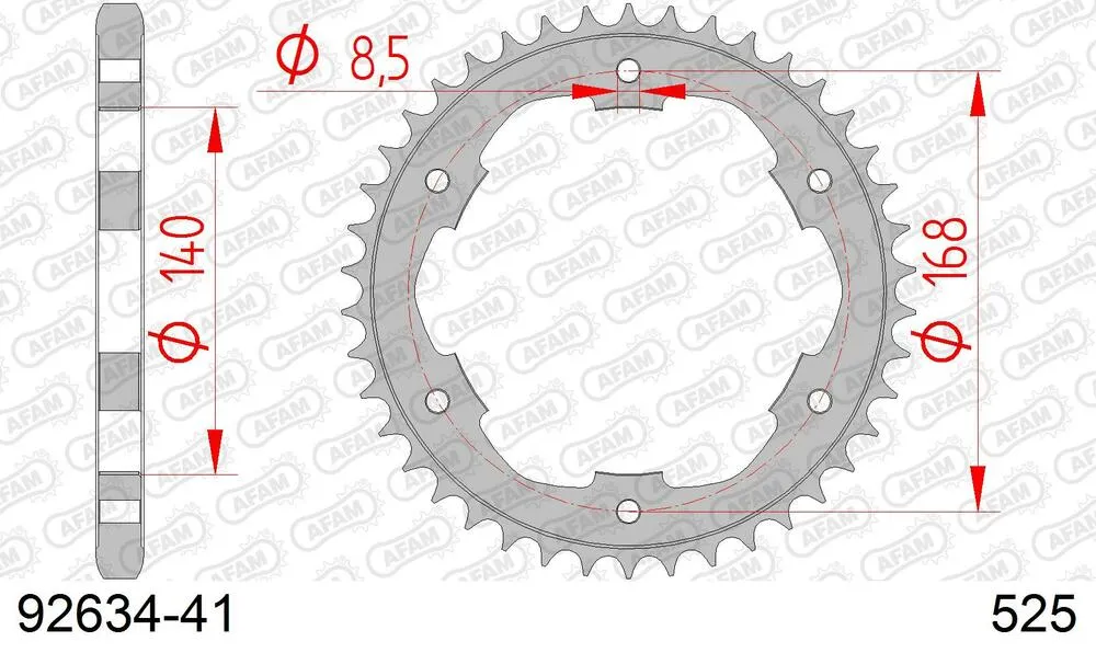 AFAM Kettensatz Stahl 525 XMR3 17x41 - BMW F 650 GS 2006-12 (8,5mm) - KIT100101