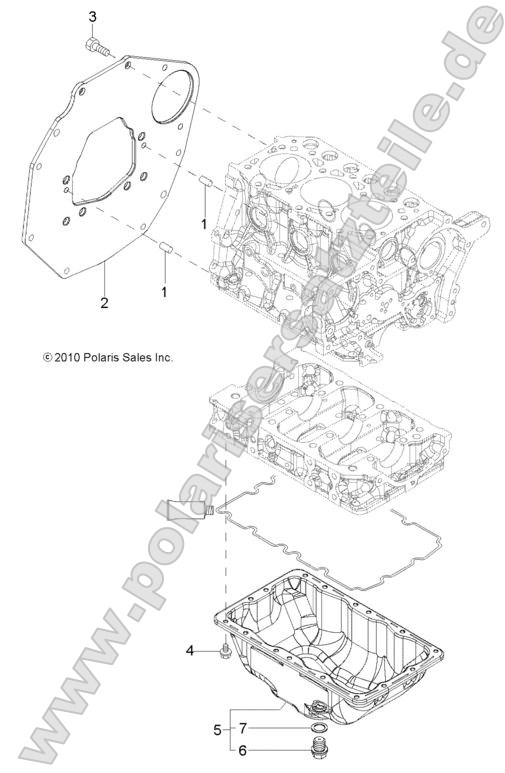Engine, Mounting Flange and Oil Sump