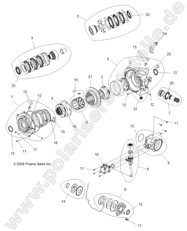 DRIVE TRAIN, FRONT GEARCASE INTERNALS