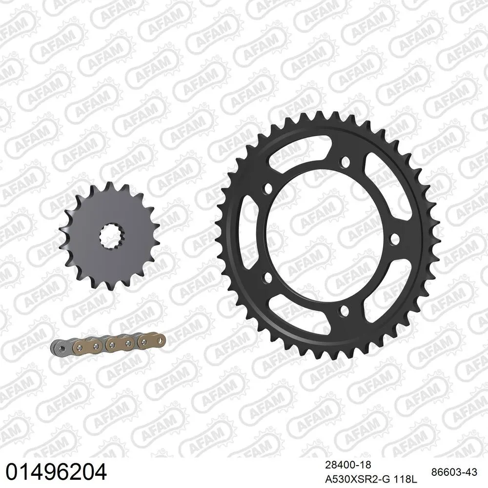 01496204 AFAM Kettensatz Stahl 530 XSR2-G 18x43 - Suzuki GSX 1250 FA ABS 2010-16 - 01496204