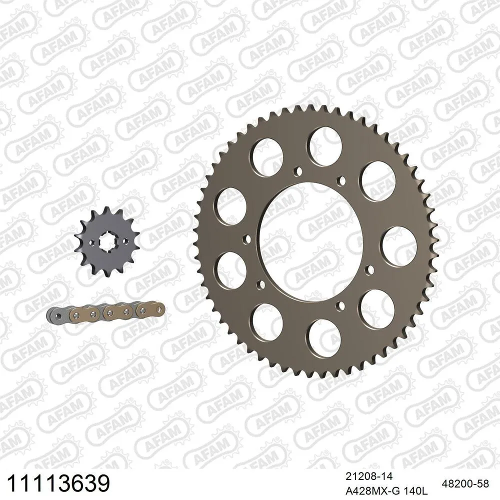 11113639 AFAM Kettensatz Aluminium 428 MX-G 14x58 - Hm-honda CRM F 125 2011-16 - 11113639