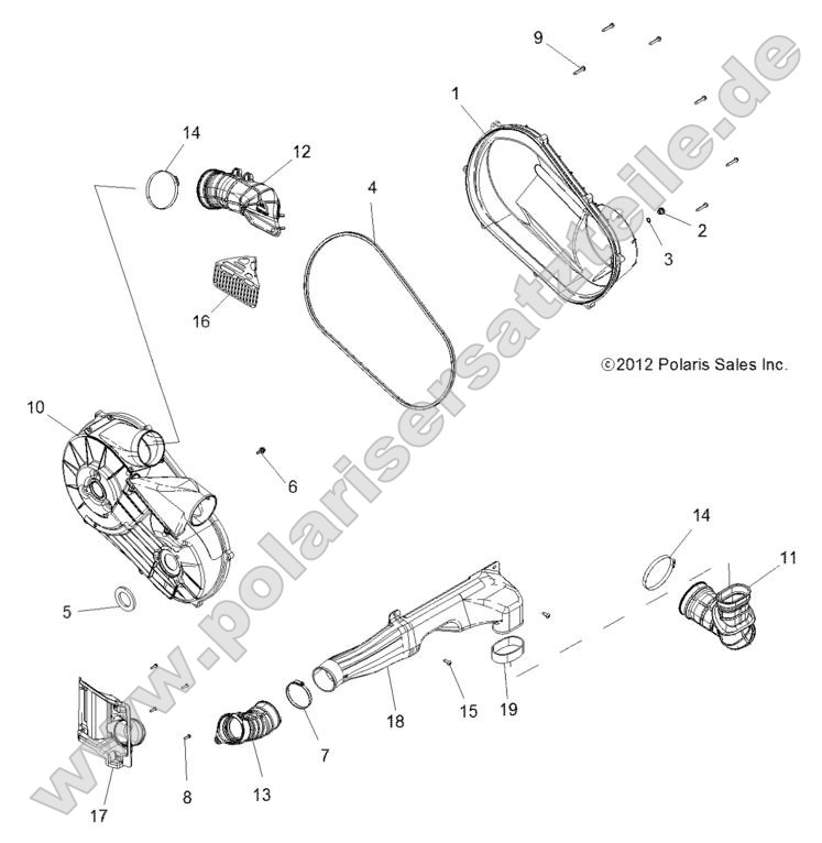 Drive Train, Clutch Cover and Ducting