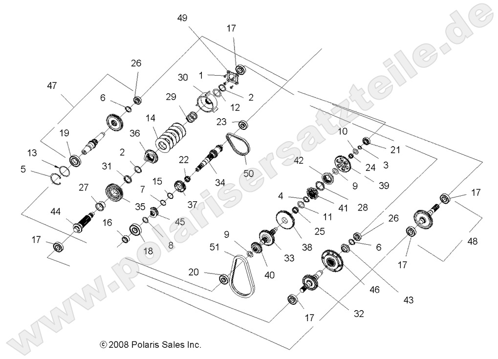 DRIVE TRAIN, MAIN GEARCASE INTERNALS DRIVE TRAIN, MAIN GEARCASE INTERNALS