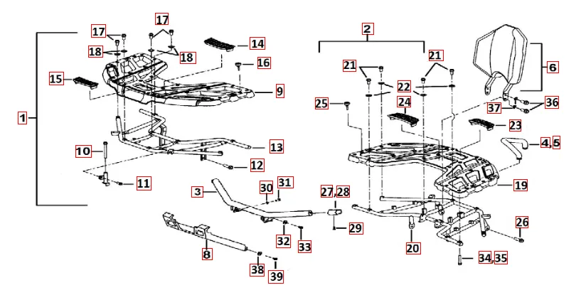 Gepäckträger vo. und hi.Sturzbügel vo. Gepäckträger vo. und hi.Sturzbügel vo.