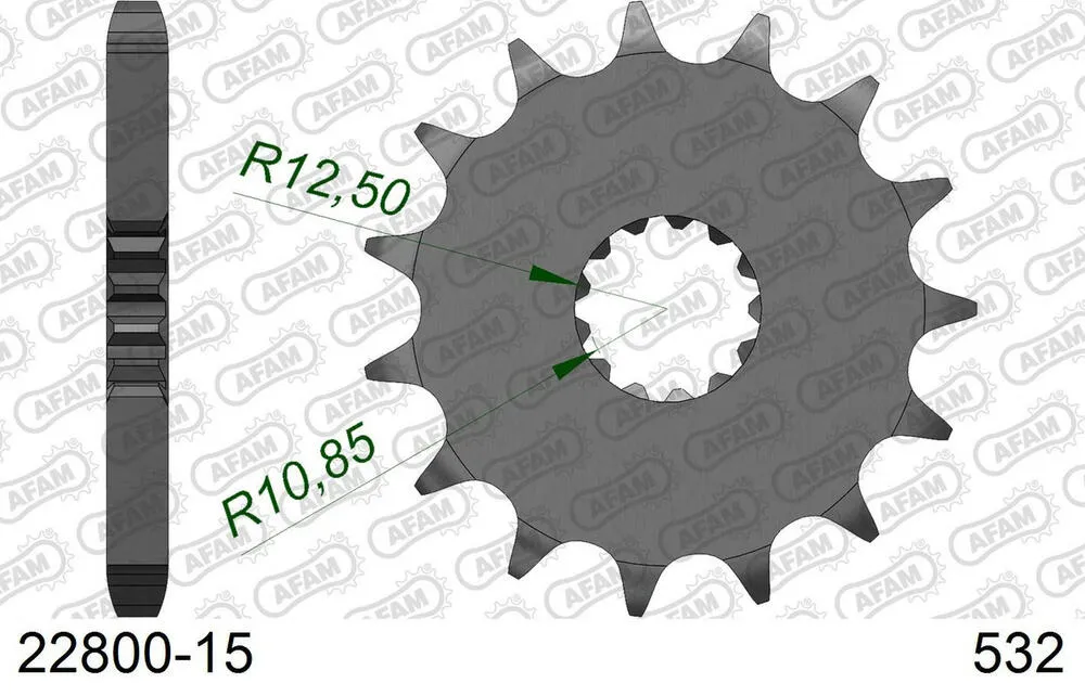 AFAM Kettensatz Stahl 532 ZVX 15x52 - Suzuki GSX 1100 F 1987-88 - 01492205