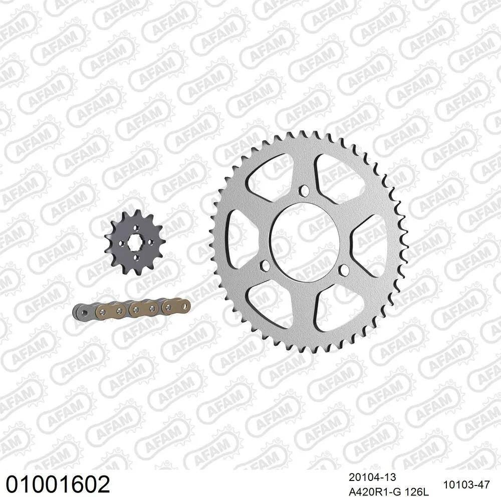 AFAM Kettensatz Stahl 420 R1-G 13x47 - Honda MTX 50 R 1983 - 01001602