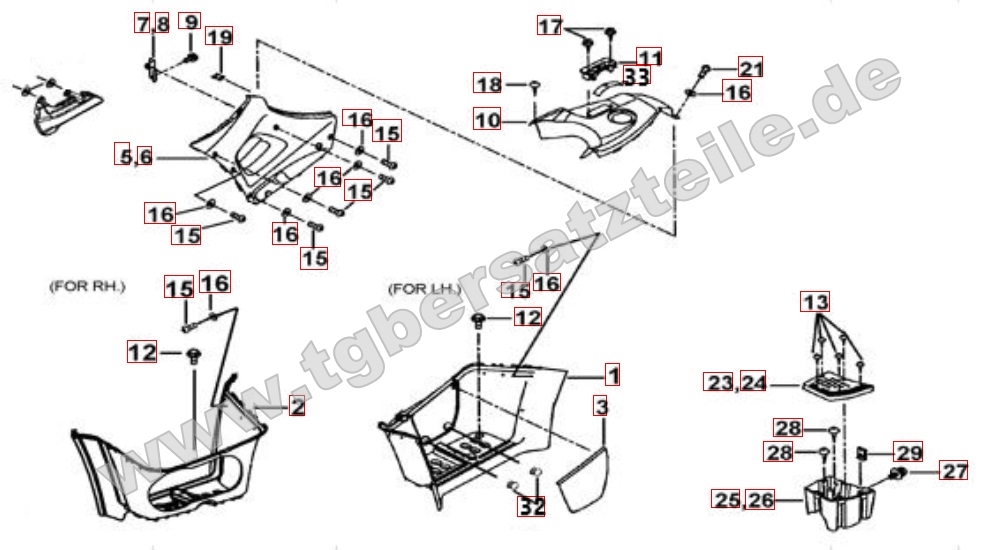Fußstütze - Tankabdeckung