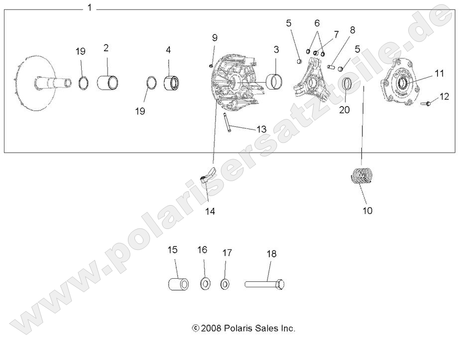 DRIVE TRAIN, PRIMARY CLUTCH DRIVE TRAIN, PRIMARY CLUTCH