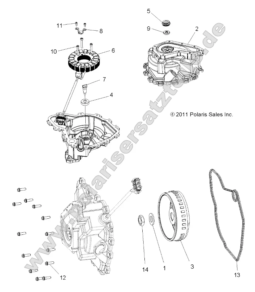 Engine, Stator Cover and Flywheel