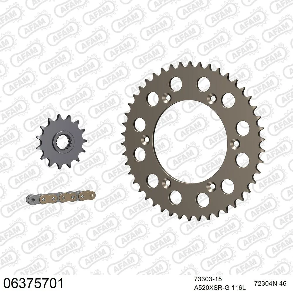 AFAM Kettensatz Aluminium 520 XSR-G 15x46 - Husqvarna 701 Enduro 2017-24 - 06375701