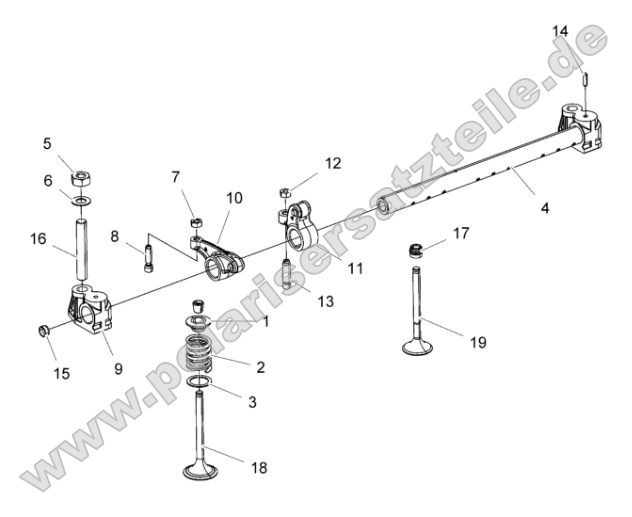 Engine, Rocker Arm and Valves