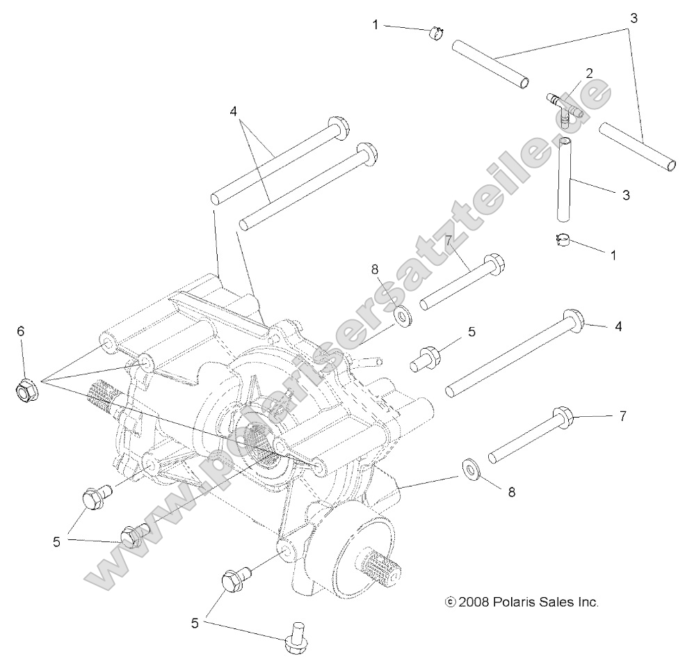 Drive Train, Mid Gearcase Mounting Drive Train, Mid Gearcase Mounting