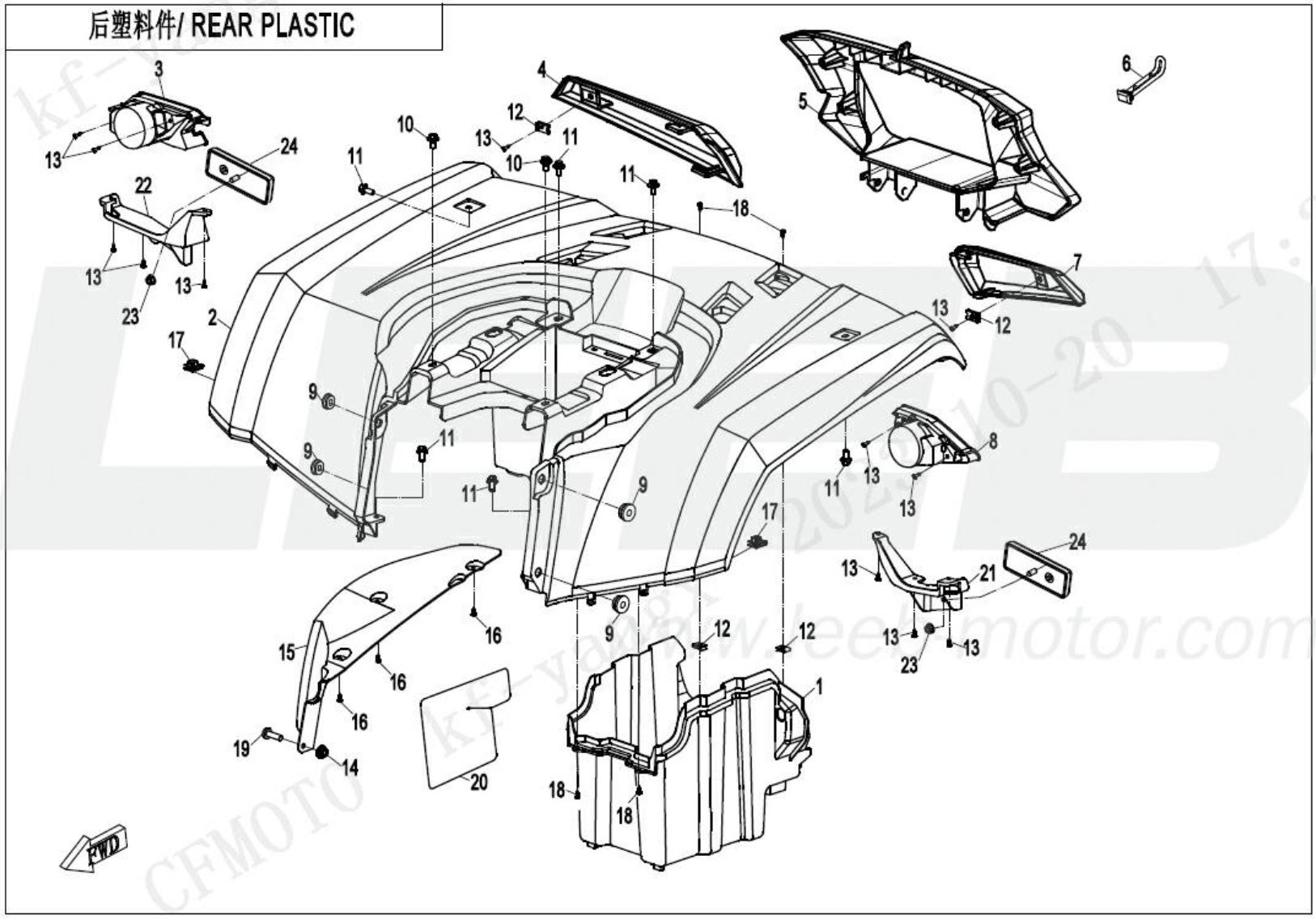 Verkleidung hinten schwarz