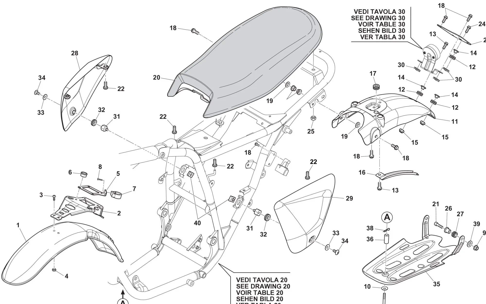 Sitzbank / Schutzblech hinten Sitzbank / Schutzblech hinten