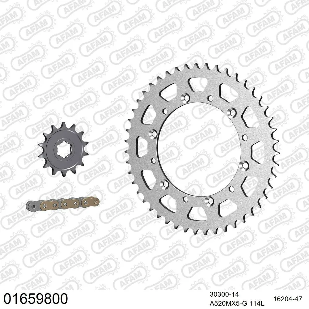 AFAM Kettensatz Stahl 520 MX6-GG 14x47 - Kawasaki KX 500 1987-04 - 01659800