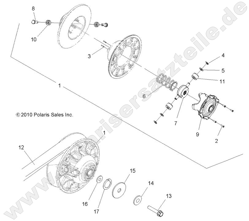 DRIVE TRAIN, SECONDARY CLUTCH