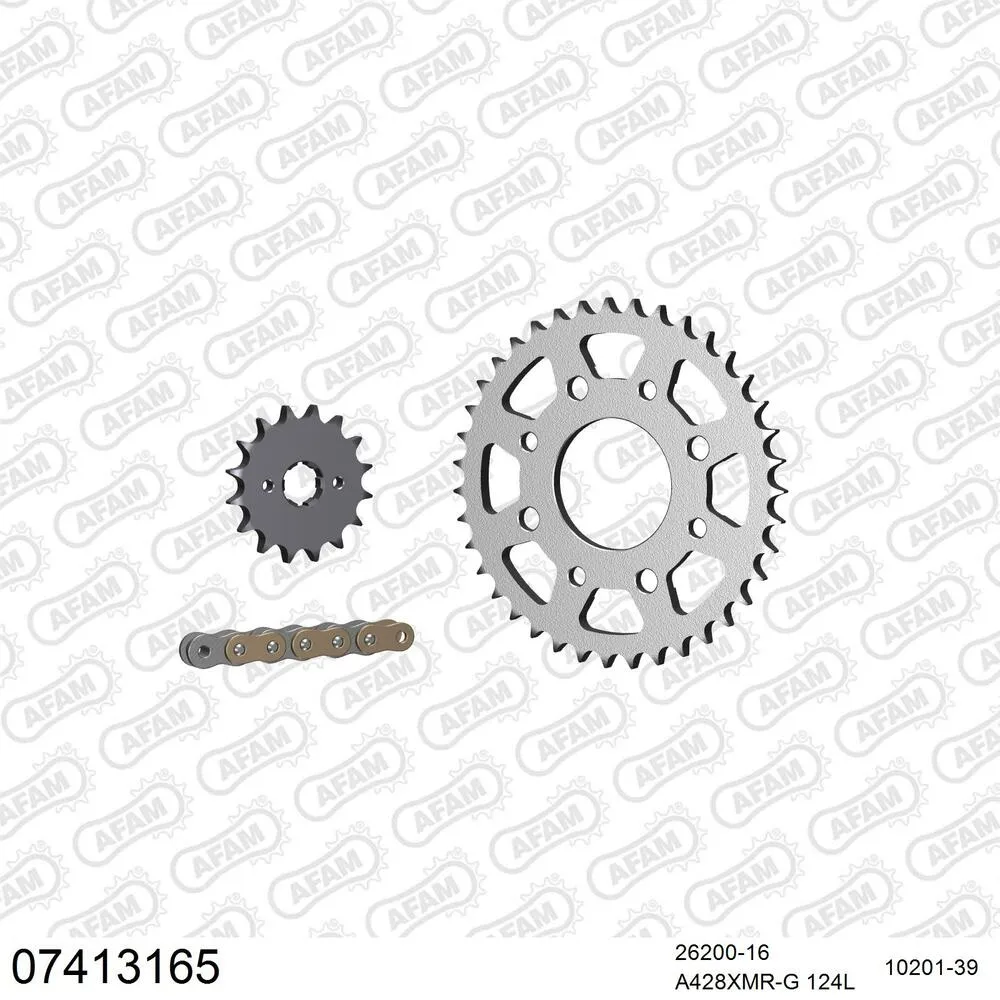 AFAM Kettensatz Stahl 428 XMR2-G 16x39 - Kymco 125 Hipster 2006-07 - 07413165
