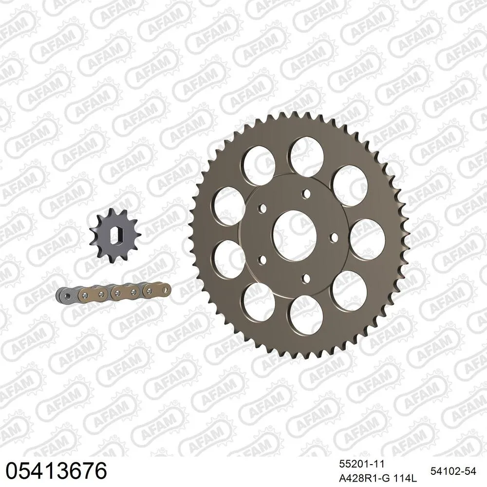 AFAM Kettensatz Aluminium 428 R1-G 11x54 - Fantic 125 TX250 Trial 1978 - 05413676