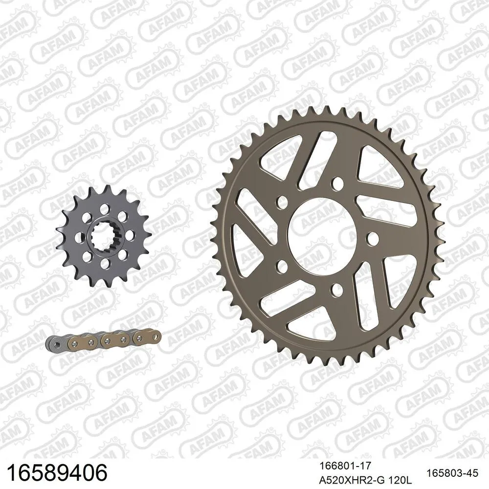 16589406 AFAM Racing Kettensatz Aluminium 520 XHR2-G 17x45 - BMW S 1000 RR 2014-18 - 16589406