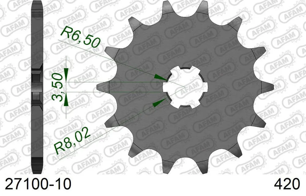 27100-10 AFAM Kettensatz Stahl 420 R1-G 10x52 - Yamaha DT 50 R 1996 - 01201607