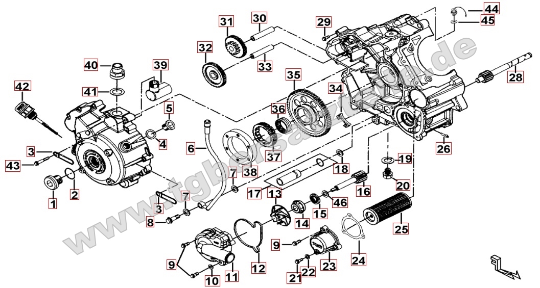 Motorgehäuse rechts